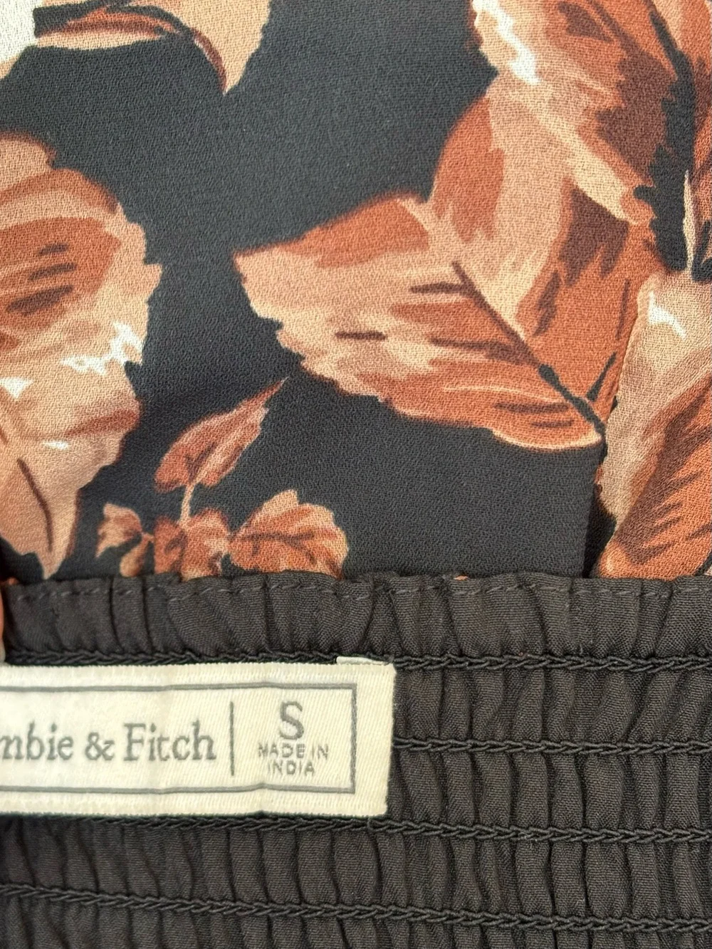 Abercrombie & Fitch Dark Floral Milkmaid Tiered Maxi Dress Cottagecore Small
